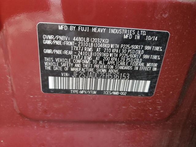 2015 SUBARU FORESTER 2 JF2SJADC2FH536153