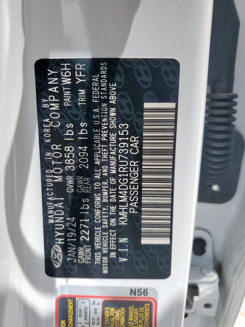 2024 HYUNDAI ELANTRA SEL KMHLM4DG1RU739153