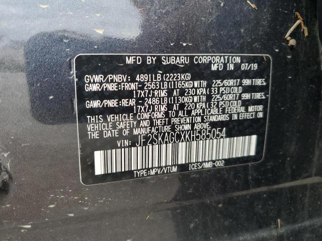 2019 SUBARU FORESTER P JF2SKAGCXKH585054
