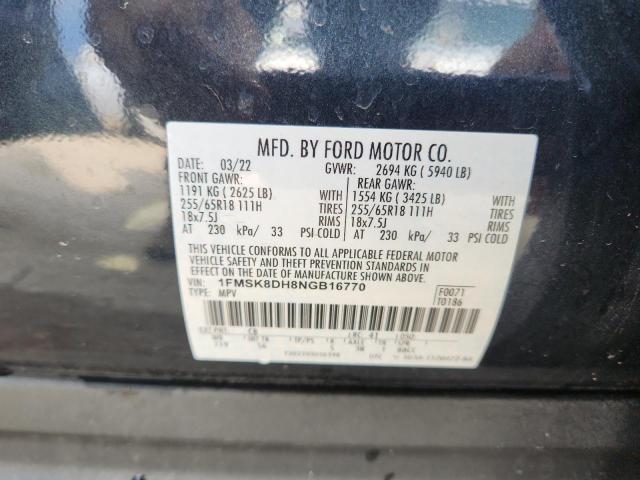 2022 FORD EXPLORER X - 1FMSK8DH8NGB16770