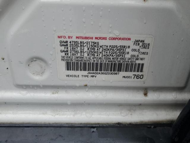 2016 MITSUBISHI OUTLANDER JA4AD2A36GZ030987