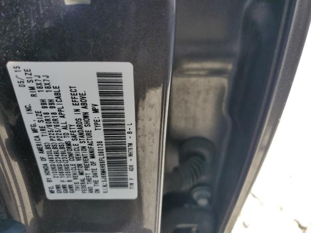 2015 HONDA CR-V TOURI 5J6RM4H96FL080136
