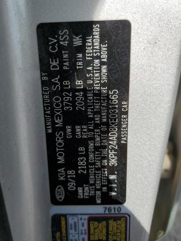 3KPF24AD8KE031665 KIA FORTE FE