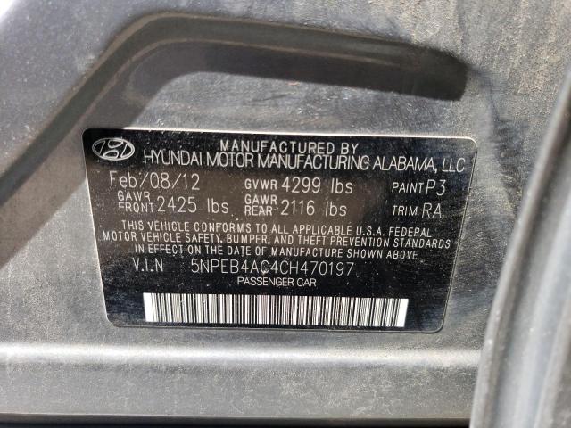 5NPEB4AC4CH470197 | 2012 Hyundai sonata gls