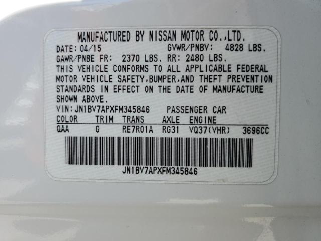 VIN JN1BV7APXFM345846 2015 Infiniti Q50, Base no.12