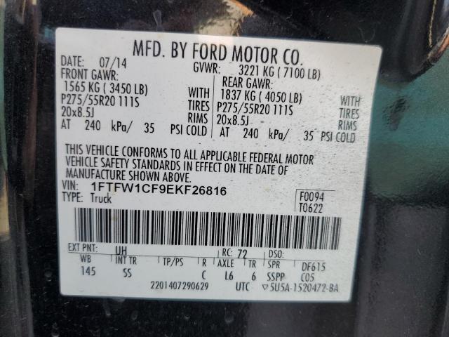 1FTFW1CF9EKF26816 Ford F150 Supercrew