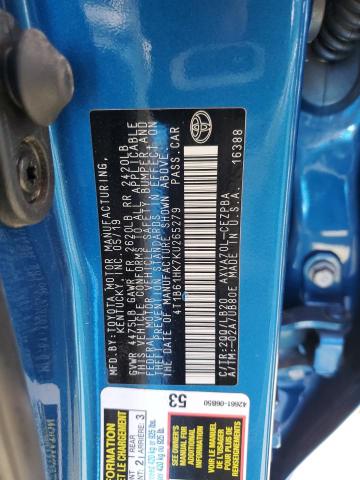 4T1B61HK7KU265279 Toyota CAMRY XSE