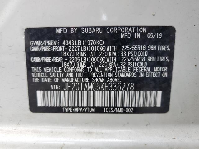 JF2GTAMC5KH336278 Subaru Crosstrek Limited
