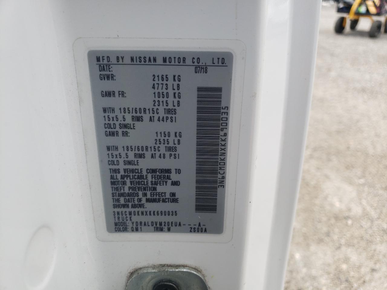 3N6CM0KNXKK690035 NISSAN NV 2019