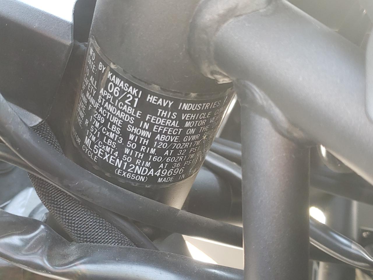 ML5EXEN12NDA49696 KAWASAKI EX650 N 2022