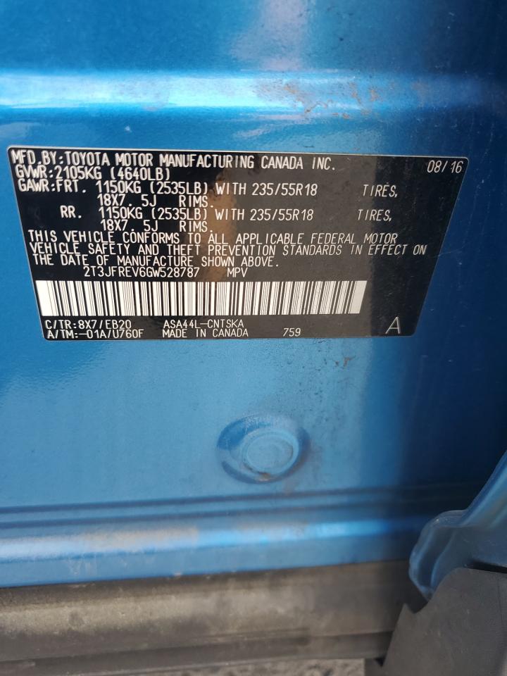 2T3JFREV6GW528787 TOYOTA RAV4 2016
