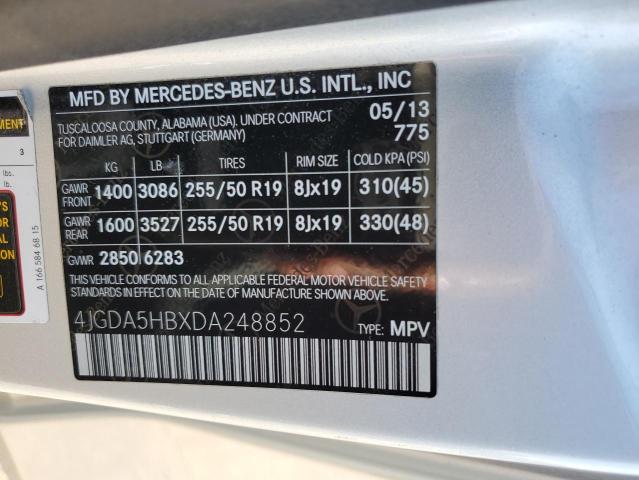 VIN 4JGDA5HBXDA248852 2013 Mercedes-Benz ML-Class, ... no.14