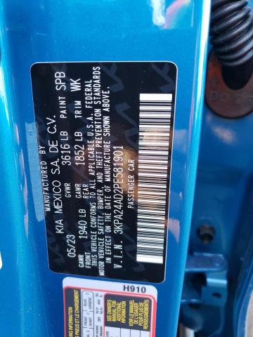 3KPA24AD2PE581901 KIA RIO LX