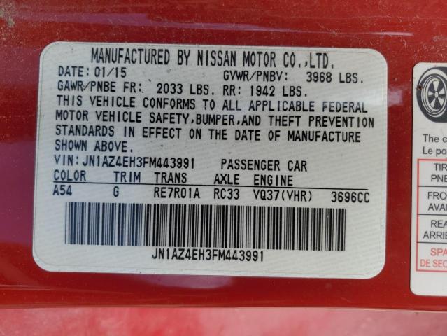 JN1AZ4EH3FM443991 | 2015 NISSAN 370Z BASE