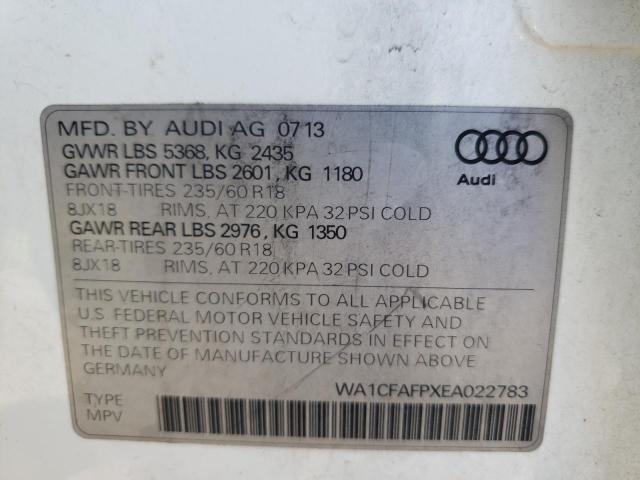 VIN WA1CFAFPXEA022783 2014 Audi Q5, Premium no.12