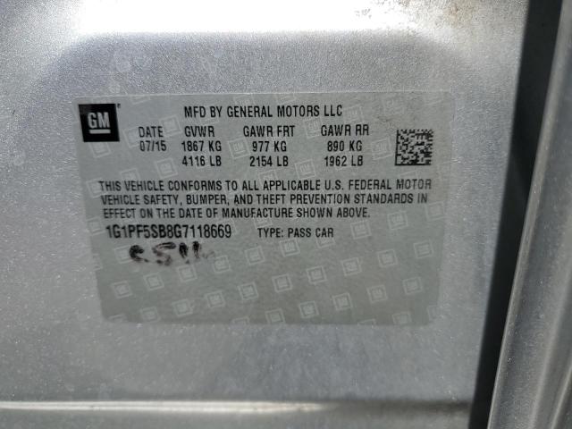 1G1PF5SB8G7118669 CHEVROLET CRUZE 2016