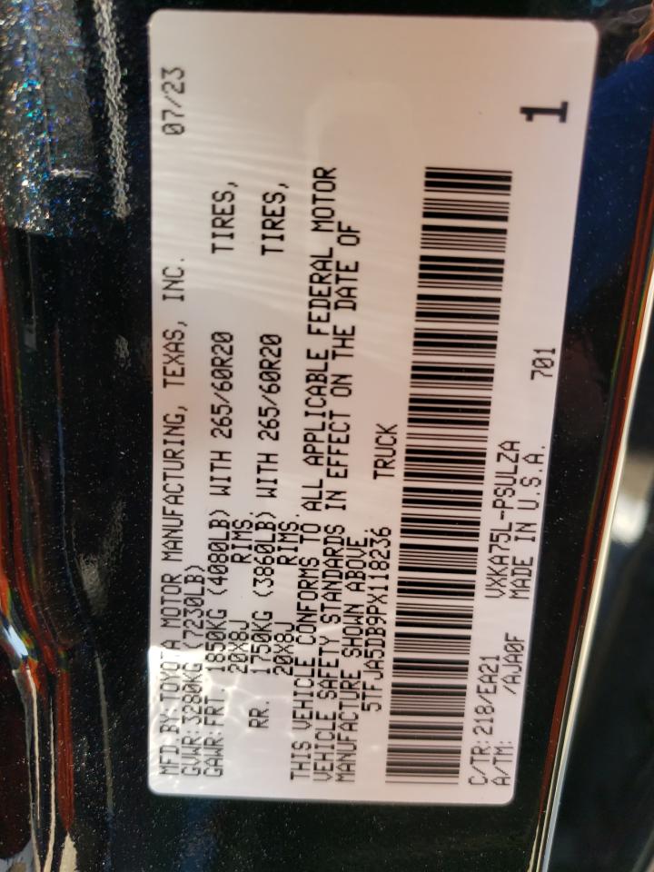 5TFJA5DB9PX118236 TOYOTA TUNDRA 2023