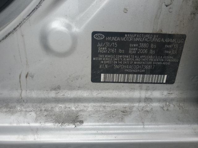 5NPDH4AE0GH736817 Hyundai ELANTRA SE