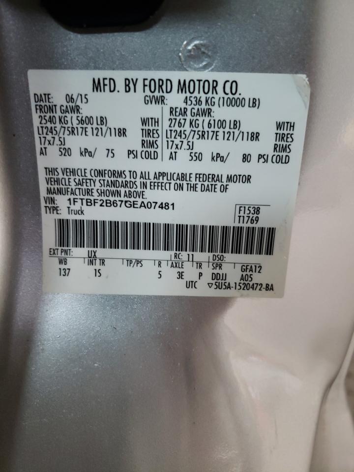 1FTBF2B67GEA07481 FORD F250 2016
