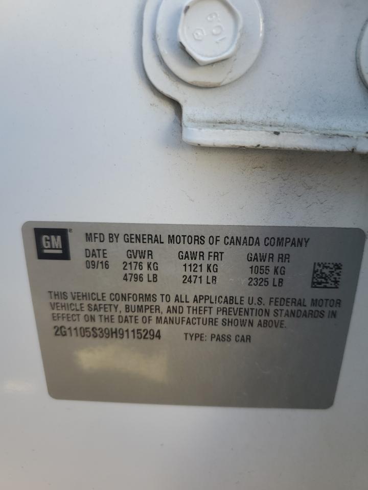 2G1105S39H9115294 CHEVROLET IMPALA 2017
