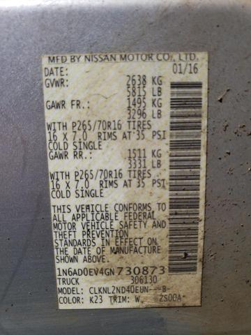 1N6AD0EV4GN730873 Nissan FRONTIER S