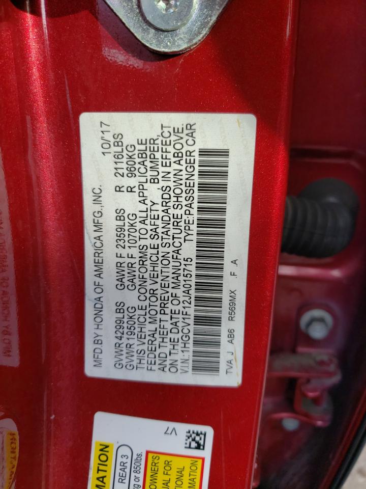 1HGCV1F12JA015715 HONDA ACCORD 2018