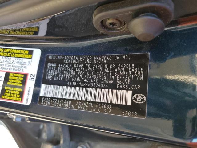 4T1B11HK4KU824074 Toyota Camry  13