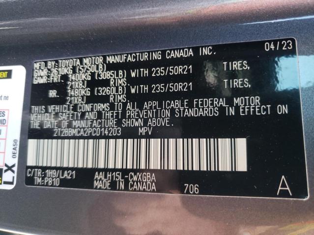 2023 LEXUS RX 350H BA - 2T2BBMCA2PC014203