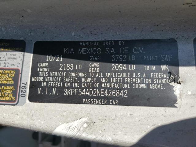 3KPF54AD2NE426842 KIA Forte Gt Line
