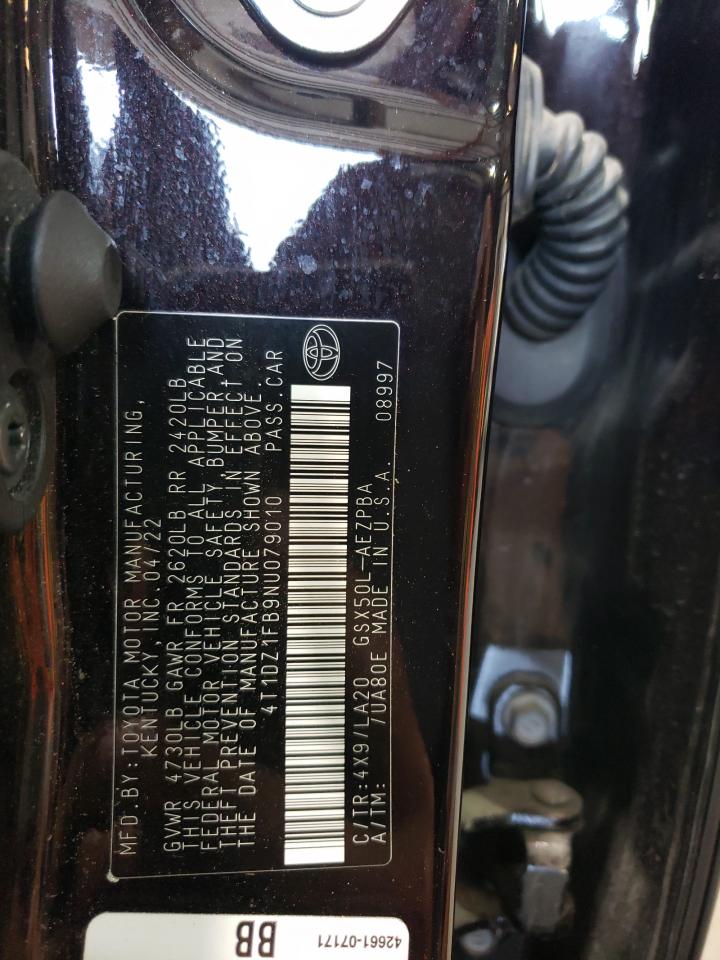 4T1DZ1FB9NU079010 TOYOTA AVALON 2022
