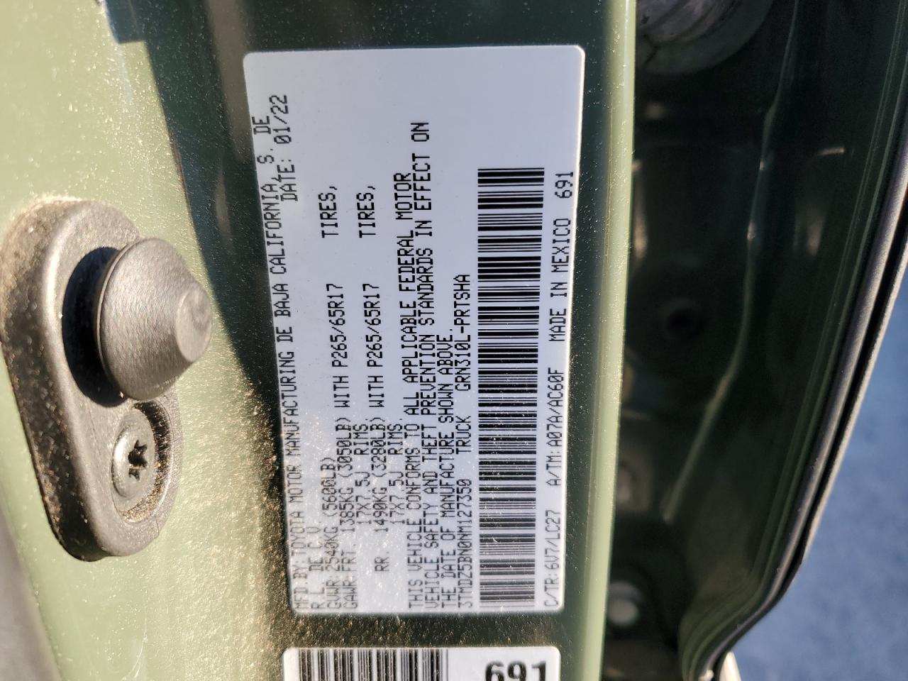3TMDZ5BN0NM127350 TOYOTA TACOMA 2022