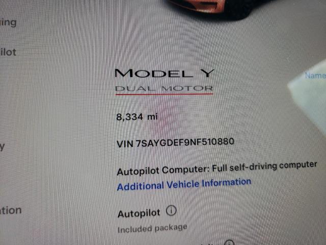 7SAYGDEF9NF510880 Tesla Model Y  9