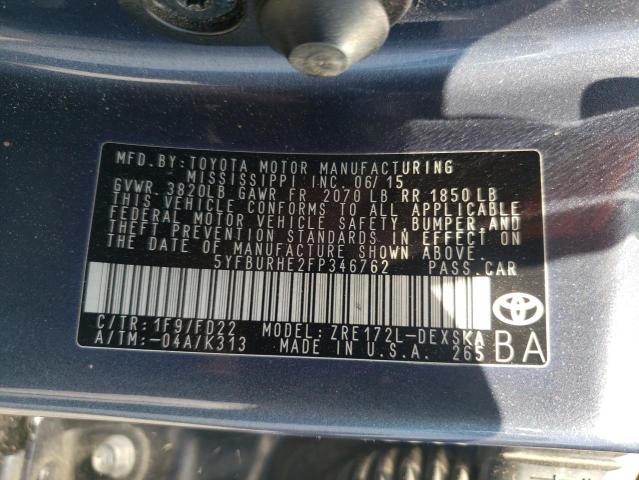 5YFBURHE2FP346762 Toyota COROLLA L