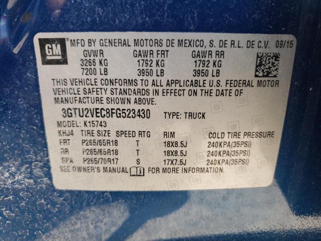 3GTU2VEC8FG523430 | 2015 GMC SIERRA K15