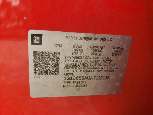 1G1BC5SM3K7132136 Chevrolet CRUZE LS