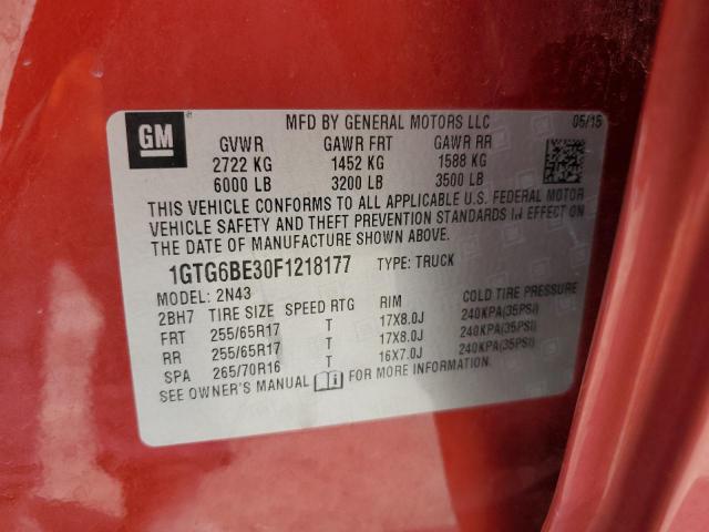 1GTG6BE30F1218177 GMC CANYON SLE