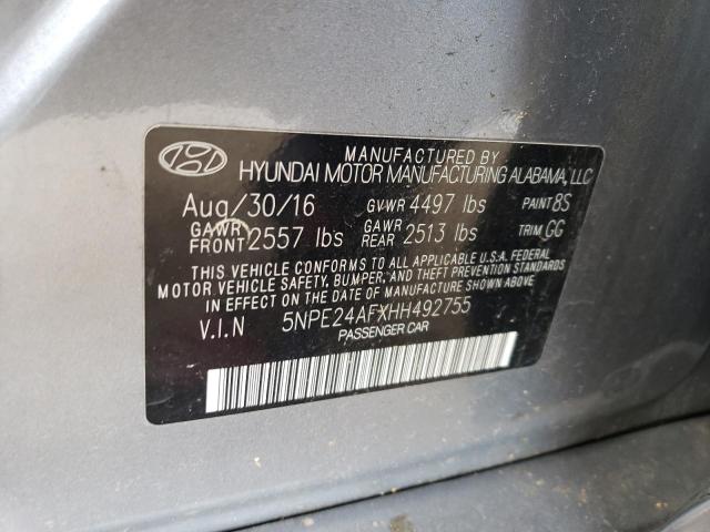 5NPE24AFXHH492755 | 2017 Hyundai sonata se