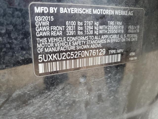 2015 BMW X6 XDRIVE3 5UXKU2C52F0N76129