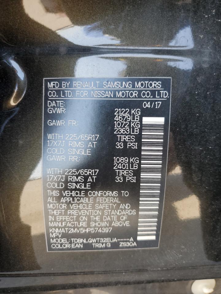 KNMAT2MV5HP574397 NISSAN ROGUE 2017