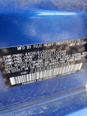 JF1VA1L64H9819003 Subaru Wrx Limited