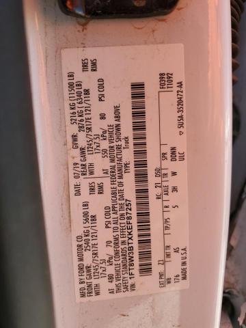 1FT8W3BTXKEF87257 Ford F350 Super Duty