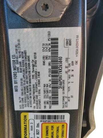 3FA6P0H77KR265840 Ford Fusion SE 12