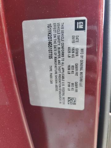 1G1YK2D74G5107705 CHEVROLET CORVETTE 2016