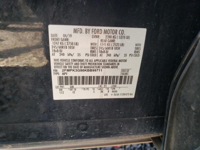 2FMPK3G90KBB99711 2019 FORD EDGE, photo no. 13