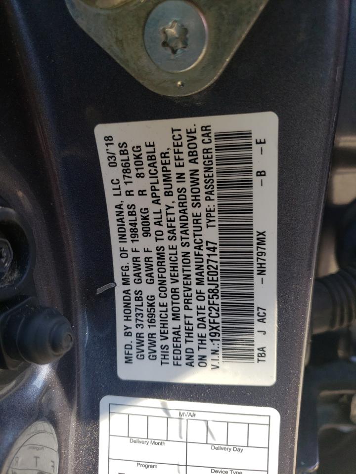 19XFC2F58JE027147 HONDA CIVIC 2018