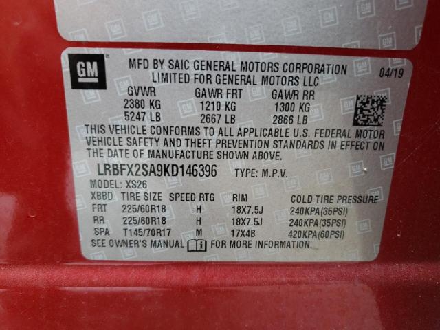LRBFX2SA9KD146396 Buick Envision Essence
