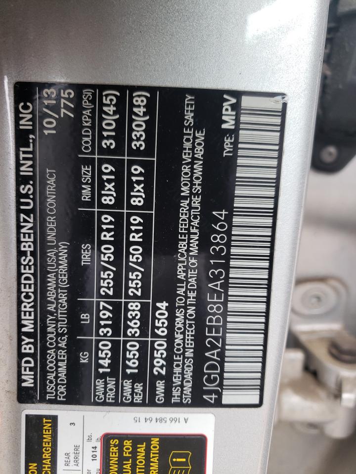 4jgda2eb8ea313864 4JGDA2EB8EA313864 2014 Mercedes-Benz Ml 350 Bluetec