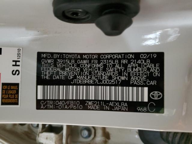 JTDEBRBE7LJ002517 Toyota COROLLA LE