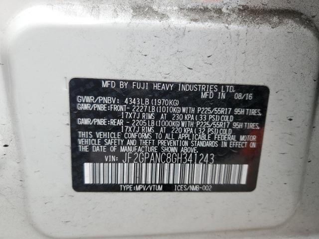 JF2GPANC8GH341243 Subaru Crosstrek Limited