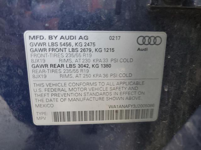 WA1ANAFY3J2005086 2018 AUDI Q5, photo no. 12